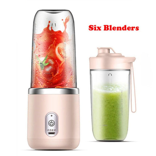 Blender Portable de Haute Qualité - 6 Lames - 6 Couleurs - USB Wireless